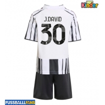 Juventus Jonathan David #30 Heimtrikotsatz Kinder 2025-26 Kurzarm (+ Kurze Hosen)